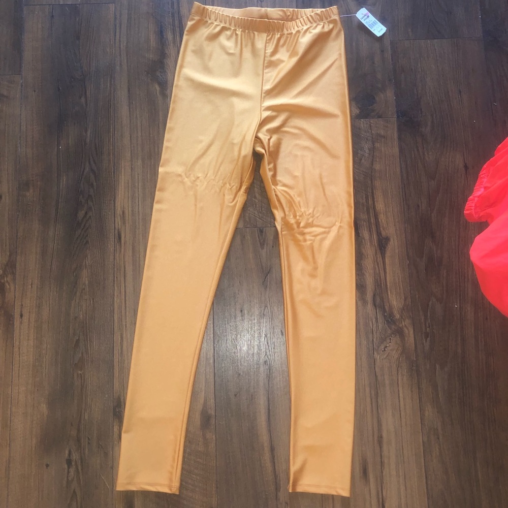 Gold/brown waist shiny legging Brand New $10